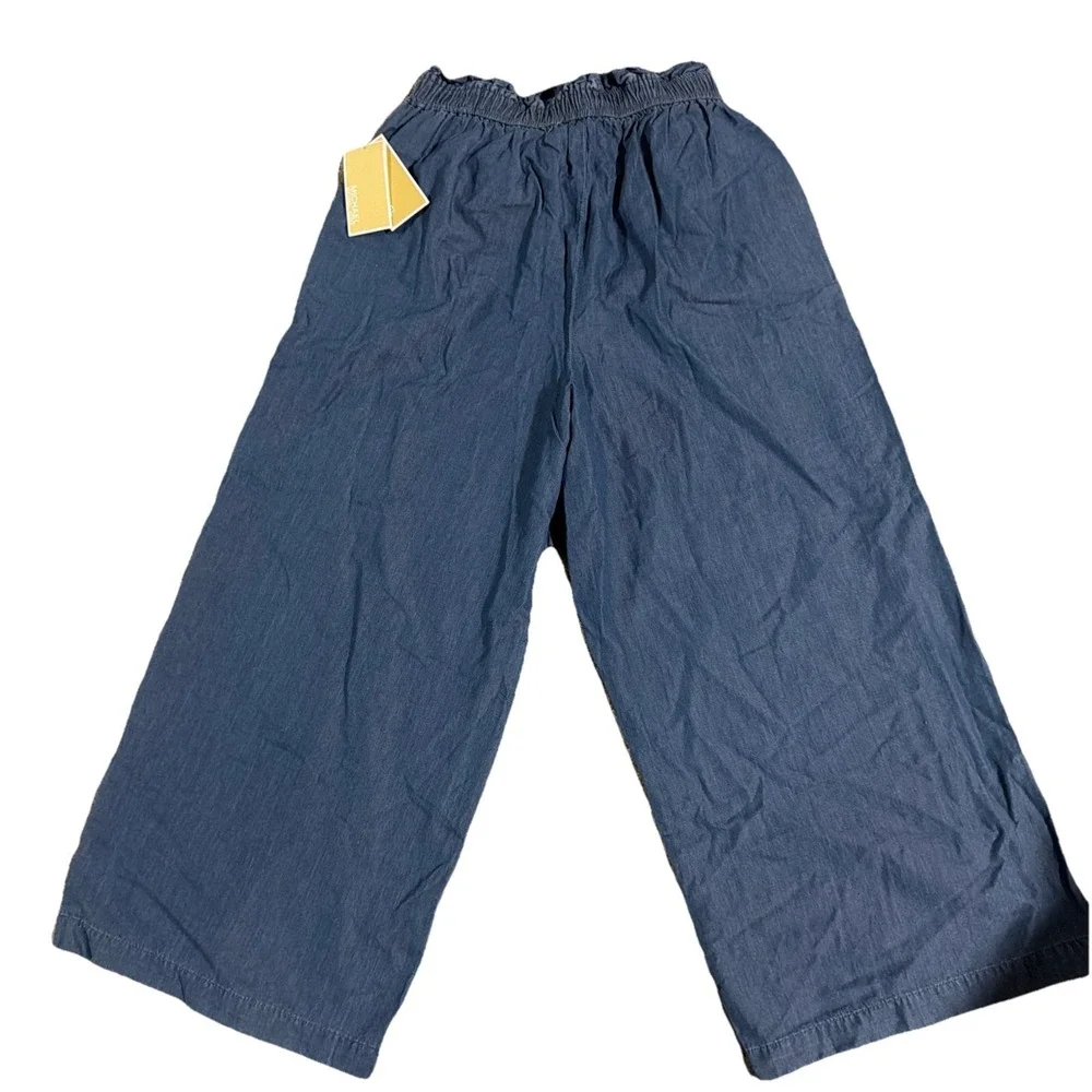 Michael Michael‎ Kors Women Pull On Pants Wide Legs Size Small Lt Cadet Wash NWT